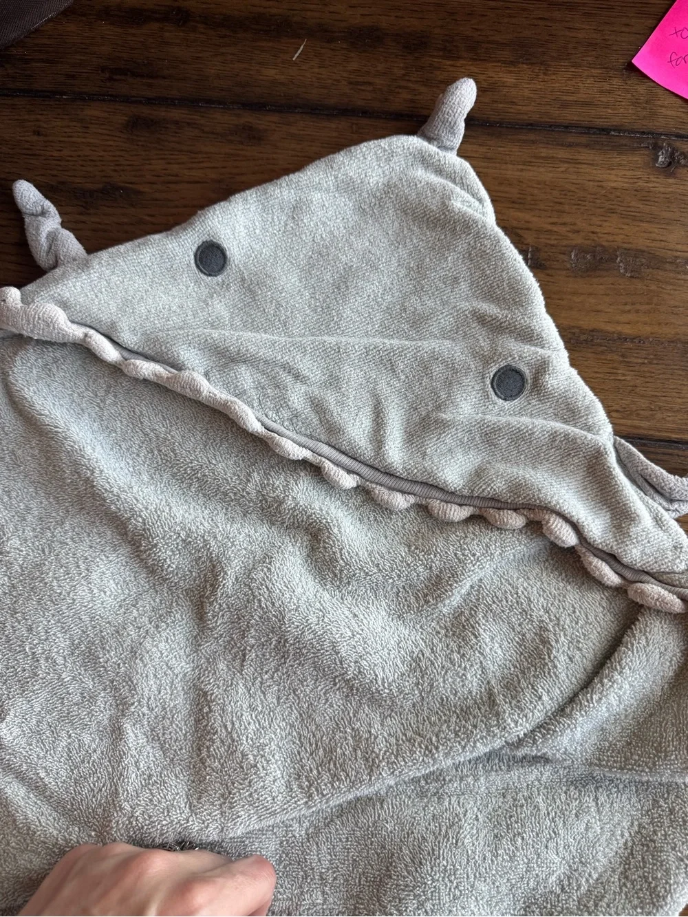 Baby Shark Hooded Towel - Light Gray